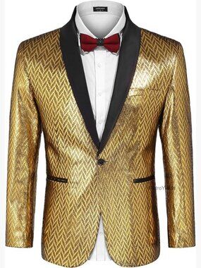 Men's Tuxedo Jacket Slim Fit Shawl Lapel One Button Party Wedding Blazer